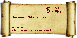 Bauman Márton névjegykártya