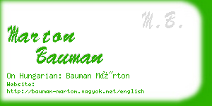 marton bauman business card